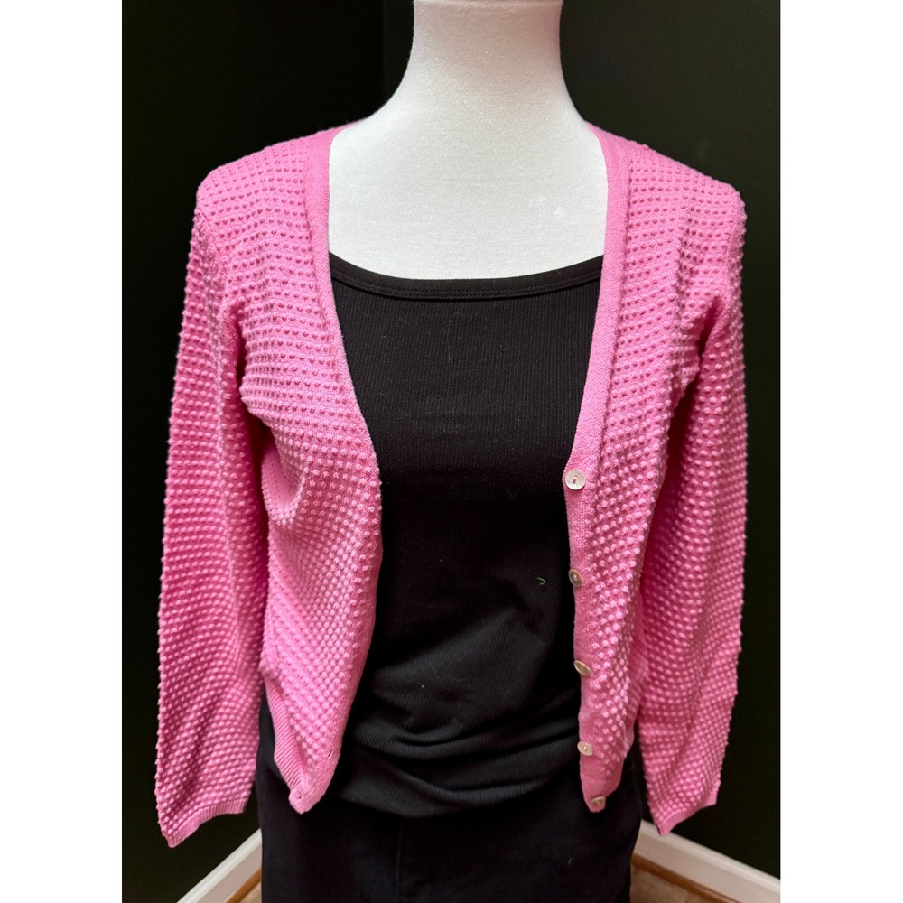 Draper James‎ Pink Textured Knit Cardigan Size S